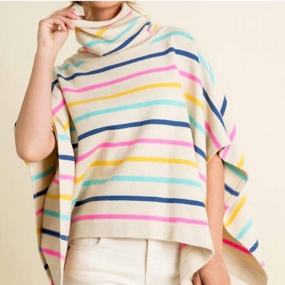 NEW THML COLOR ME STRIPES JULES PONCHO | Size XS/S - Picture 15 of 15